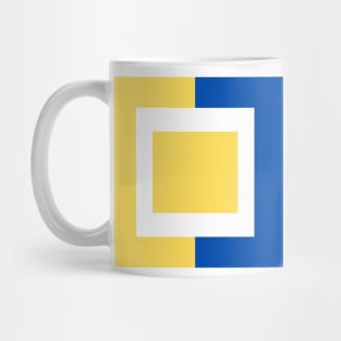 Color blocks Minimal Geometric blue Yellow Mug